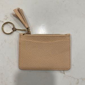 Cuyana Tan Leather Key & Card Holder